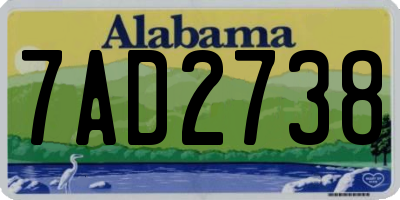 AL license plate 7AD2738