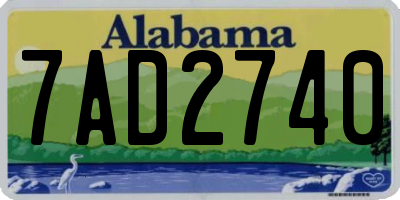 AL license plate 7AD2740