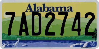 AL license plate 7AD2742