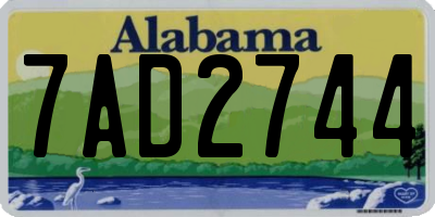 AL license plate 7AD2744