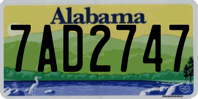 AL license plate 7AD2747