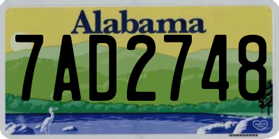 AL license plate 7AD2748