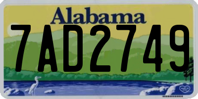 AL license plate 7AD2749