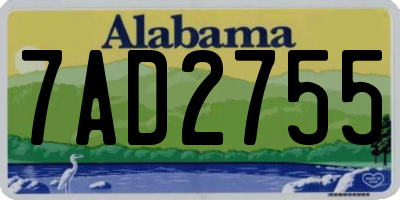 AL license plate 7AD2755