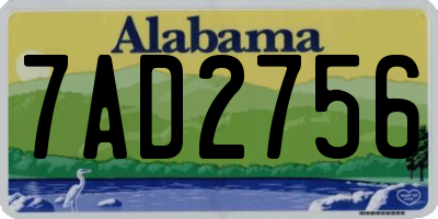 AL license plate 7AD2756