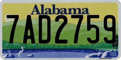 AL license plate 7AD2759