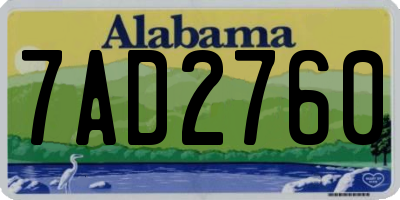 AL license plate 7AD2760