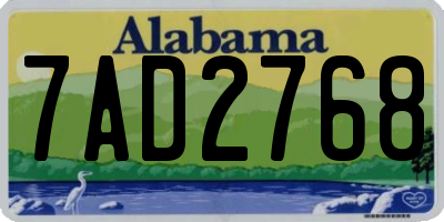 AL license plate 7AD2768