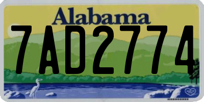 AL license plate 7AD2774