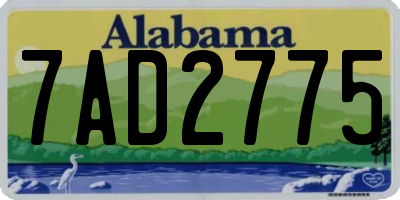 AL license plate 7AD2775