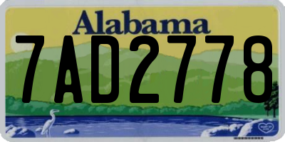 AL license plate 7AD2778