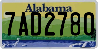 AL license plate 7AD2780