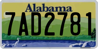 AL license plate 7AD2781