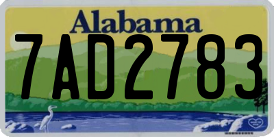 AL license plate 7AD2783