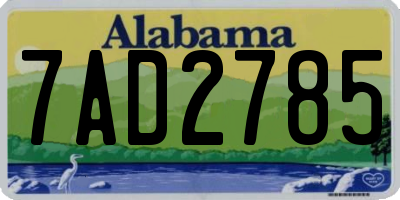 AL license plate 7AD2785