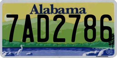 AL license plate 7AD2786