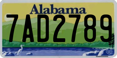 AL license plate 7AD2789