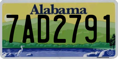 AL license plate 7AD2791