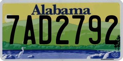 AL license plate 7AD2792