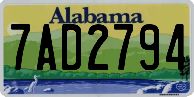 AL license plate 7AD2794