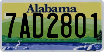 AL license plate 7AD2801