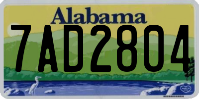 AL license plate 7AD2804