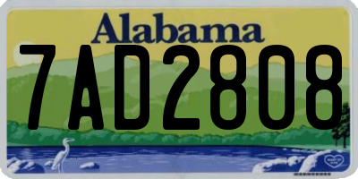 AL license plate 7AD2808