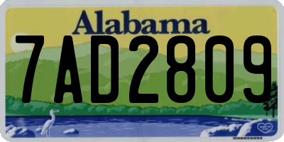 AL license plate 7AD2809