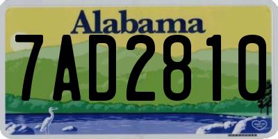 AL license plate 7AD2810
