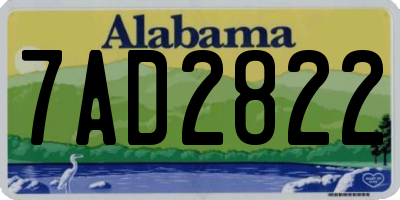 AL license plate 7AD2822
