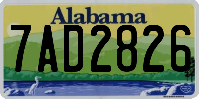 AL license plate 7AD2826