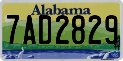 AL license plate 7AD2829
