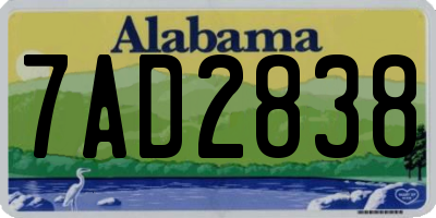 AL license plate 7AD2838