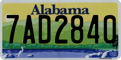 AL license plate 7AD2840