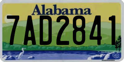 AL license plate 7AD2841