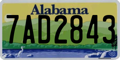 AL license plate 7AD2843