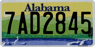 AL license plate 7AD2845