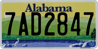 AL license plate 7AD2847