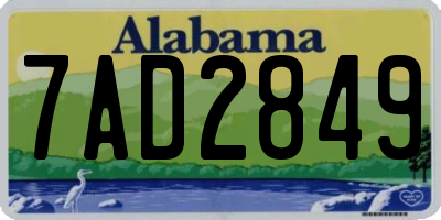 AL license plate 7AD2849