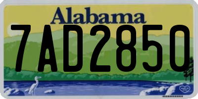 AL license plate 7AD2850