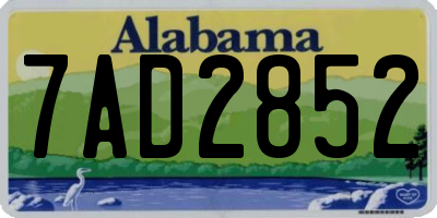 AL license plate 7AD2852