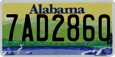 AL license plate 7AD2860