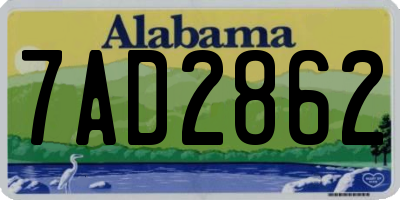 AL license plate 7AD2862