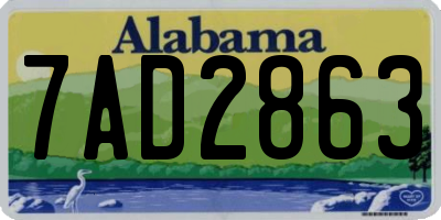 AL license plate 7AD2863