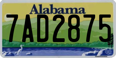 AL license plate 7AD2875