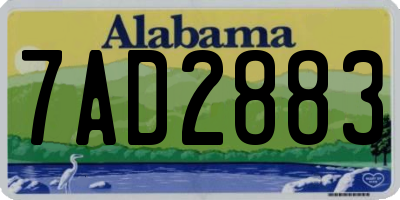 AL license plate 7AD2883