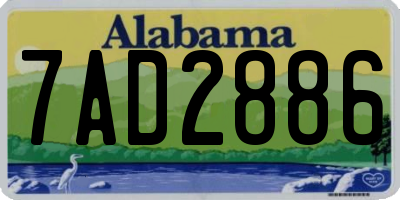 AL license plate 7AD2886