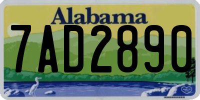 AL license plate 7AD2890