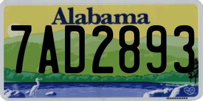 AL license plate 7AD2893