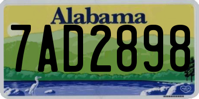 AL license plate 7AD2898